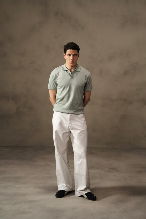 Knitted Polo Shirt - Mint