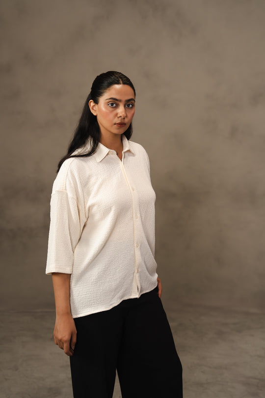 Cropped boxy Shirt - off White