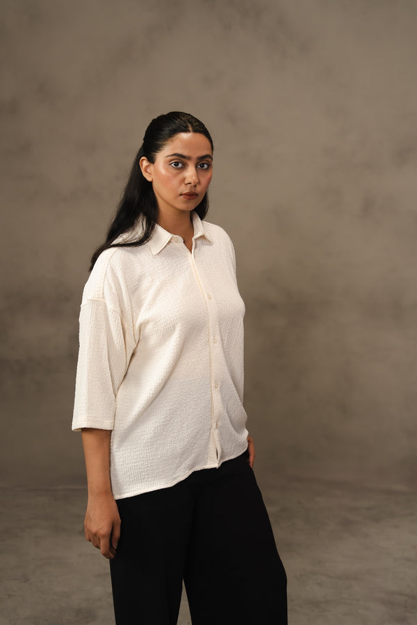 Cropped boxy Shirt - off White