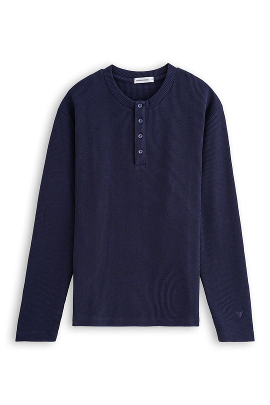 Slim Fit Knitted Henley T-Shirt