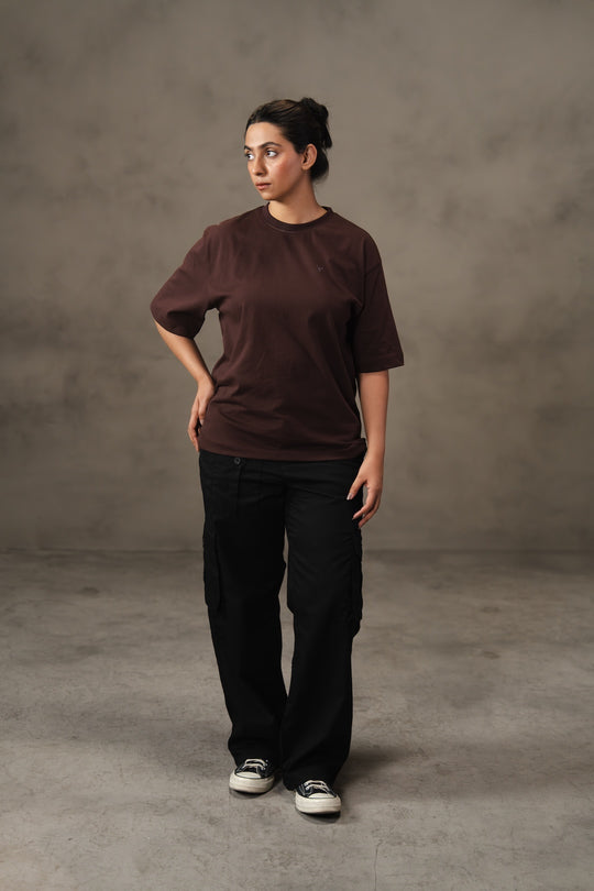 Boxy Fit T-Shirt - Brown