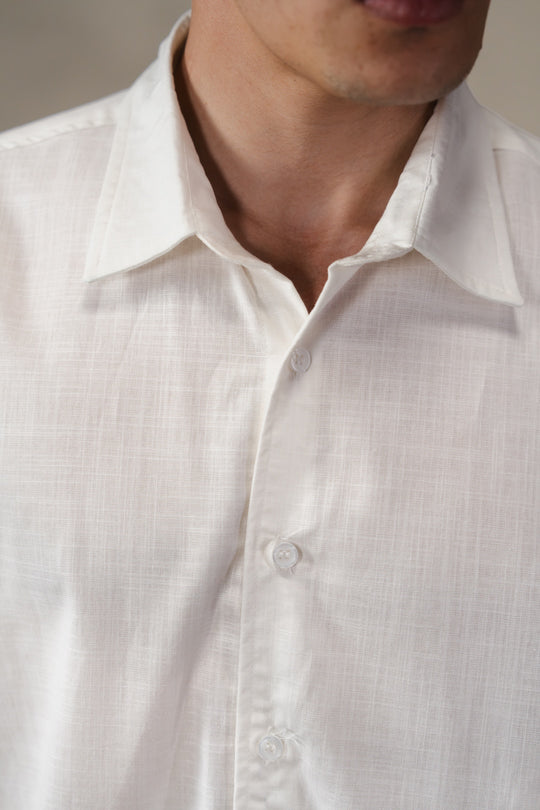 Slub Cotton Relaxed fit Shirt – White