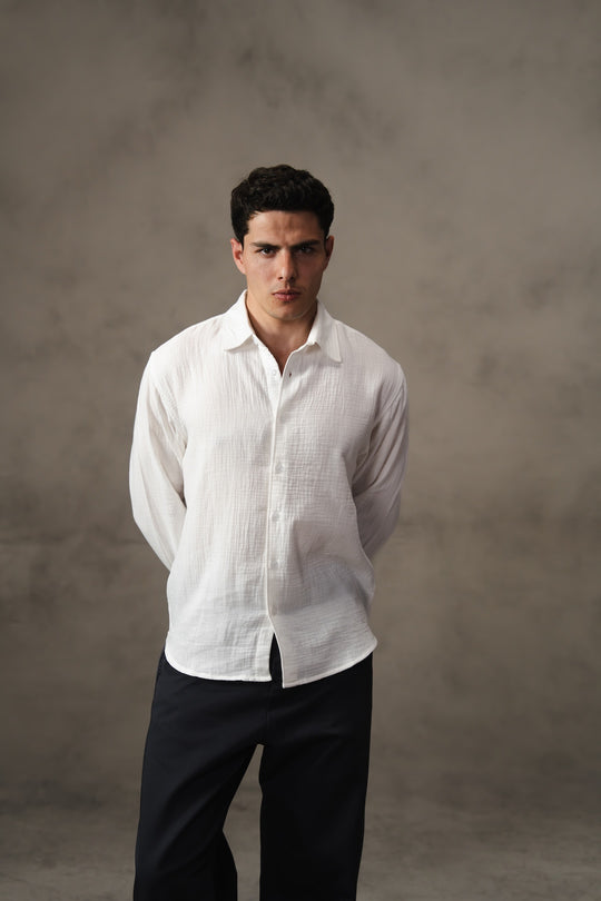 Relaxed Muslin Shirt - White