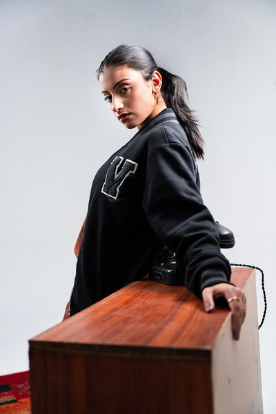 Butterfly Embroidered Varsity Jacket