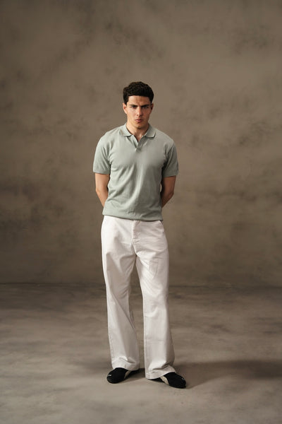 Knitted Polo Shirt - Mint
