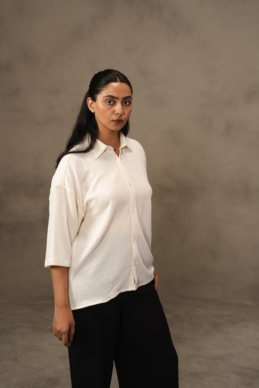 Cropped boxy Shirt - off White