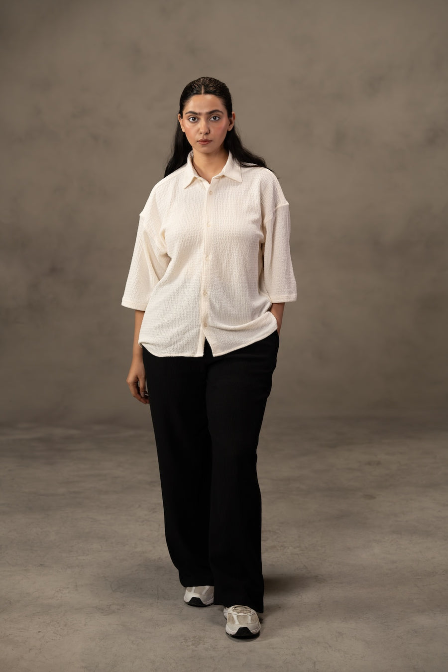 Cropped boxy Shirt - off White