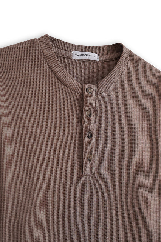 Slim Fit Henley T-Shirt - Taupe
