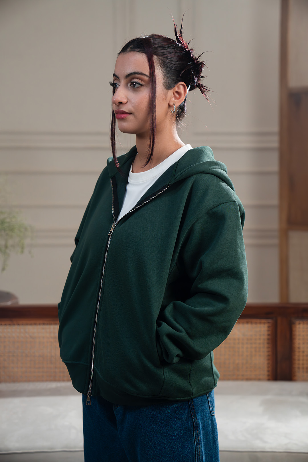 Boxy Fit zipper hoodie